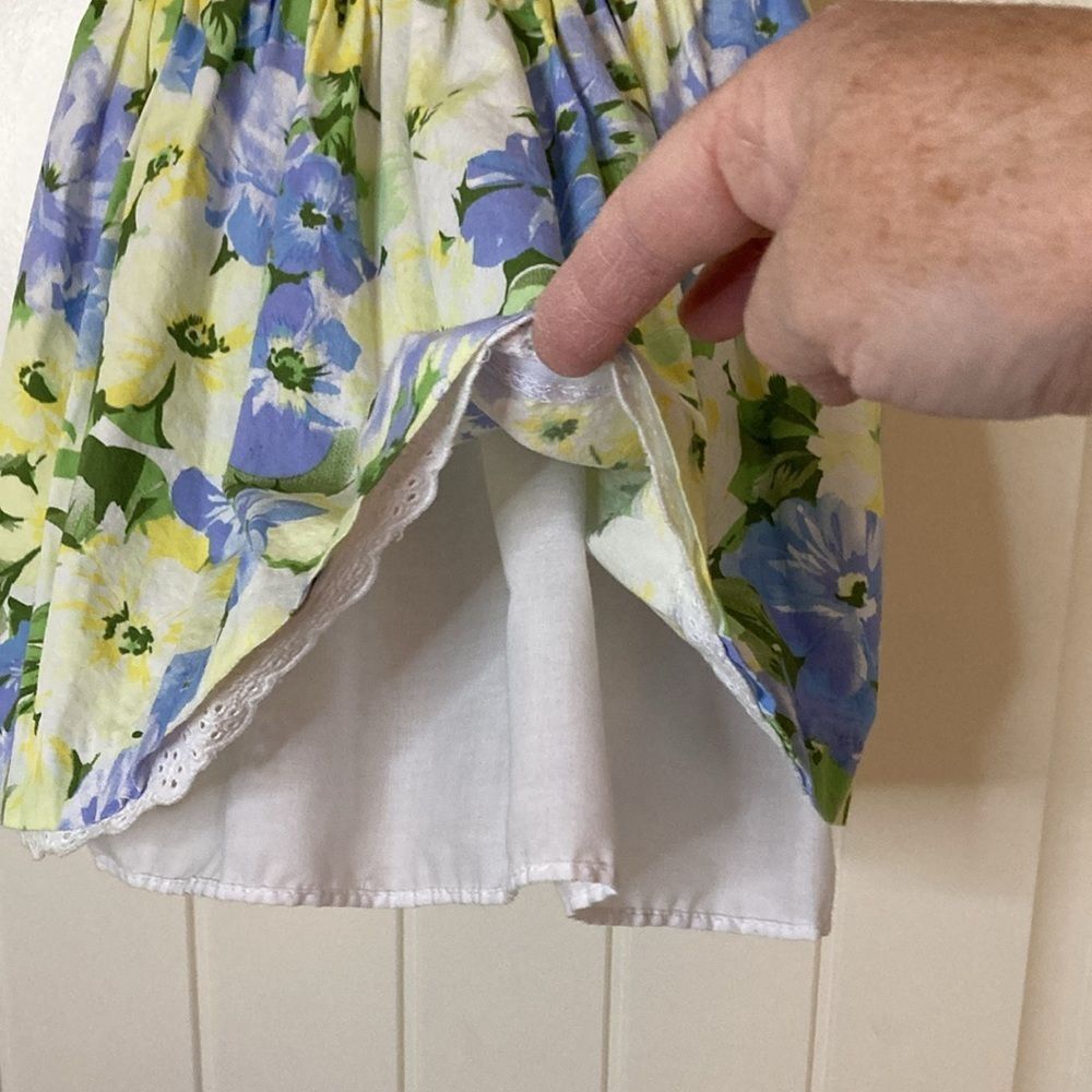 Laura Ashley Floral Cottagcore Baby Dress Size 24M Blue Yellow White Floral - Picture 3 of 9
